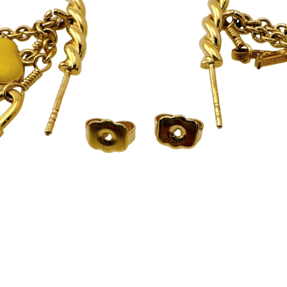 LOUIS VUITTON Gold Monogram Heart Earrings - Picture 5 of 12